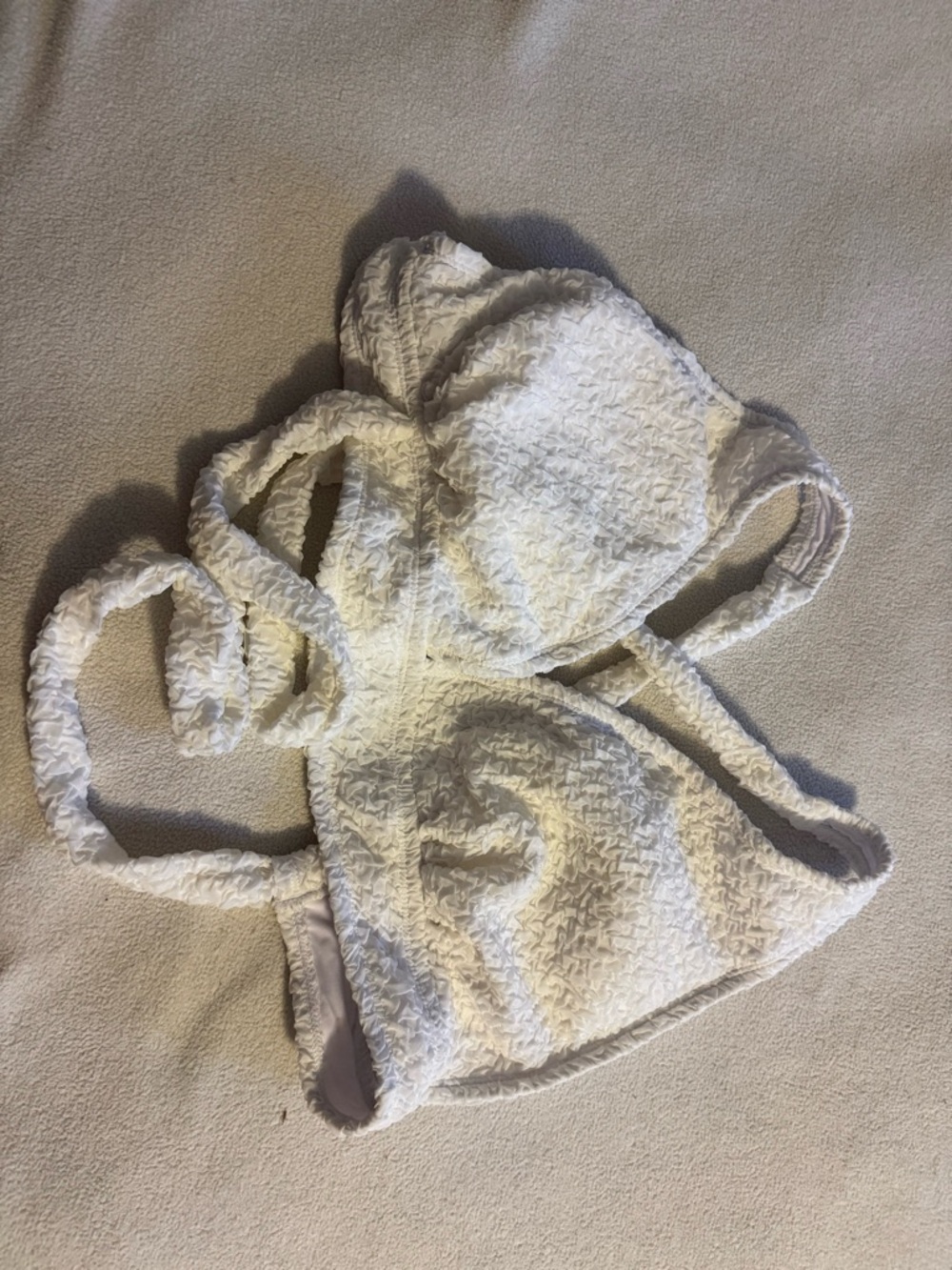 Plus Textured White Swim Top - Soft Stretch